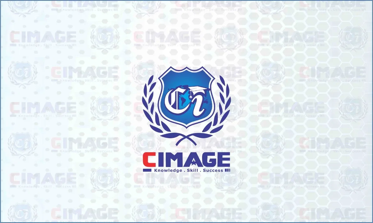 The CIMAGE crest and wordmark on the group's brand pattern